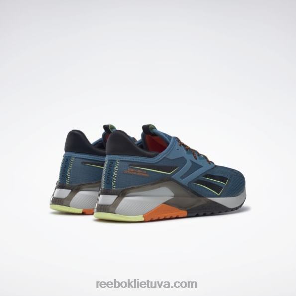Reebok nano x2 tr adventure vyriški treniruočių bateliai FTYF81309 plieninis mėlynas s23-r/core black/smash orange s23-r