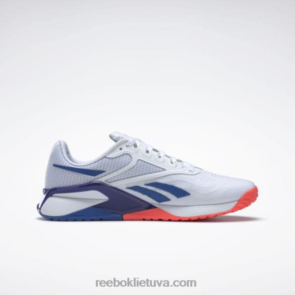 Reebok nano x2 vyriški treniruočių bateliai FTYF81046 ftwr balta / vektorinė mėlyna / oranžinė blykstė