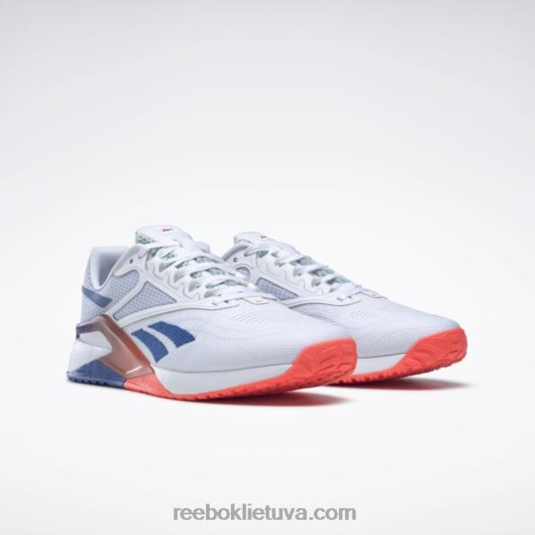 Reebok nano x2 vyriški treniruočių bateliai FTYF81046 ftwr balta / vektorinė mėlyna / oranžinė blykstė