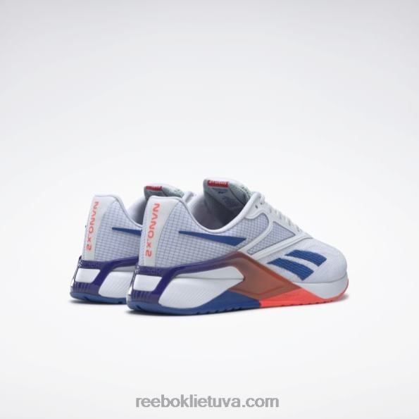 Reebok nano x2 vyriški treniruočių bateliai FTYF81046 ftwr balta / vektorinė mėlyna / oranžinė blykstė