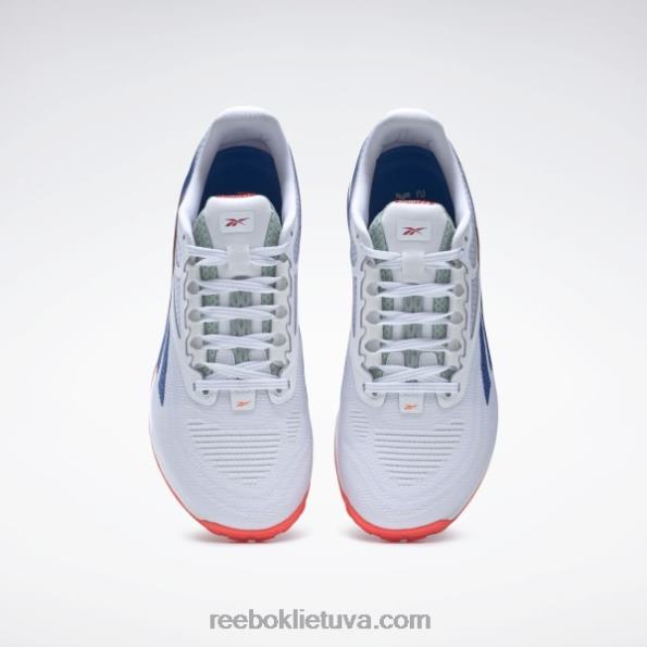 Reebok nano x2 vyriški treniruočių bateliai FTYF81046 ftwr balta / vektorinė mėlyna / oranžinė blykstė