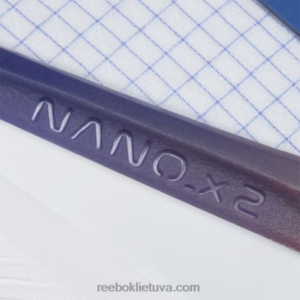 Reebok nano x2 vyriški treniruočių bateliai FTYF81046 ftwr balta / vektorinė mėlyna / oranžinė blykstė